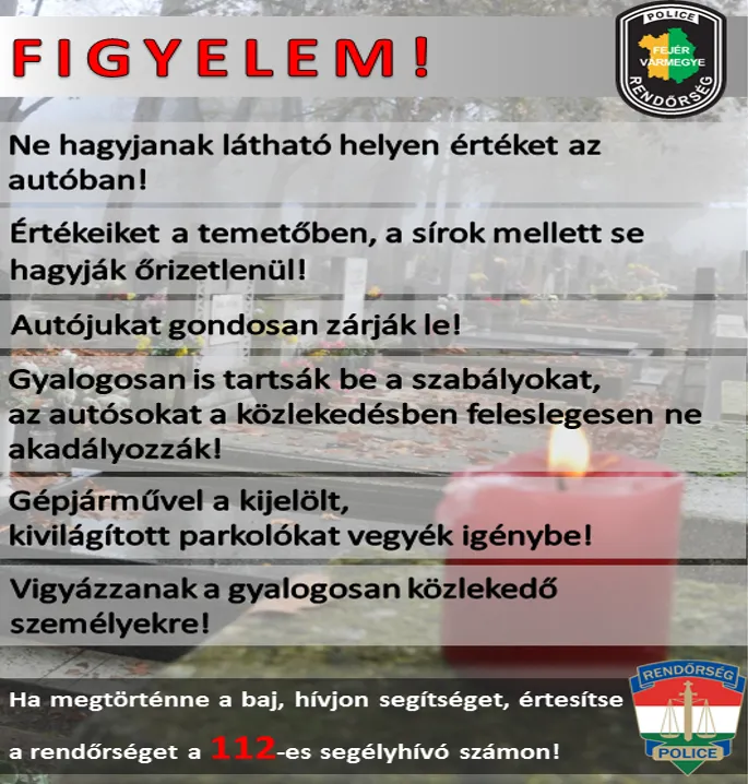 Fejér Vármegyei Rendőr-főkapitányság felhívása